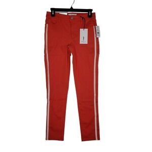 Skinnygirl Womens Pants Sarah Skinny Ankle Geranium Red White‎ Stripe Size 27/4